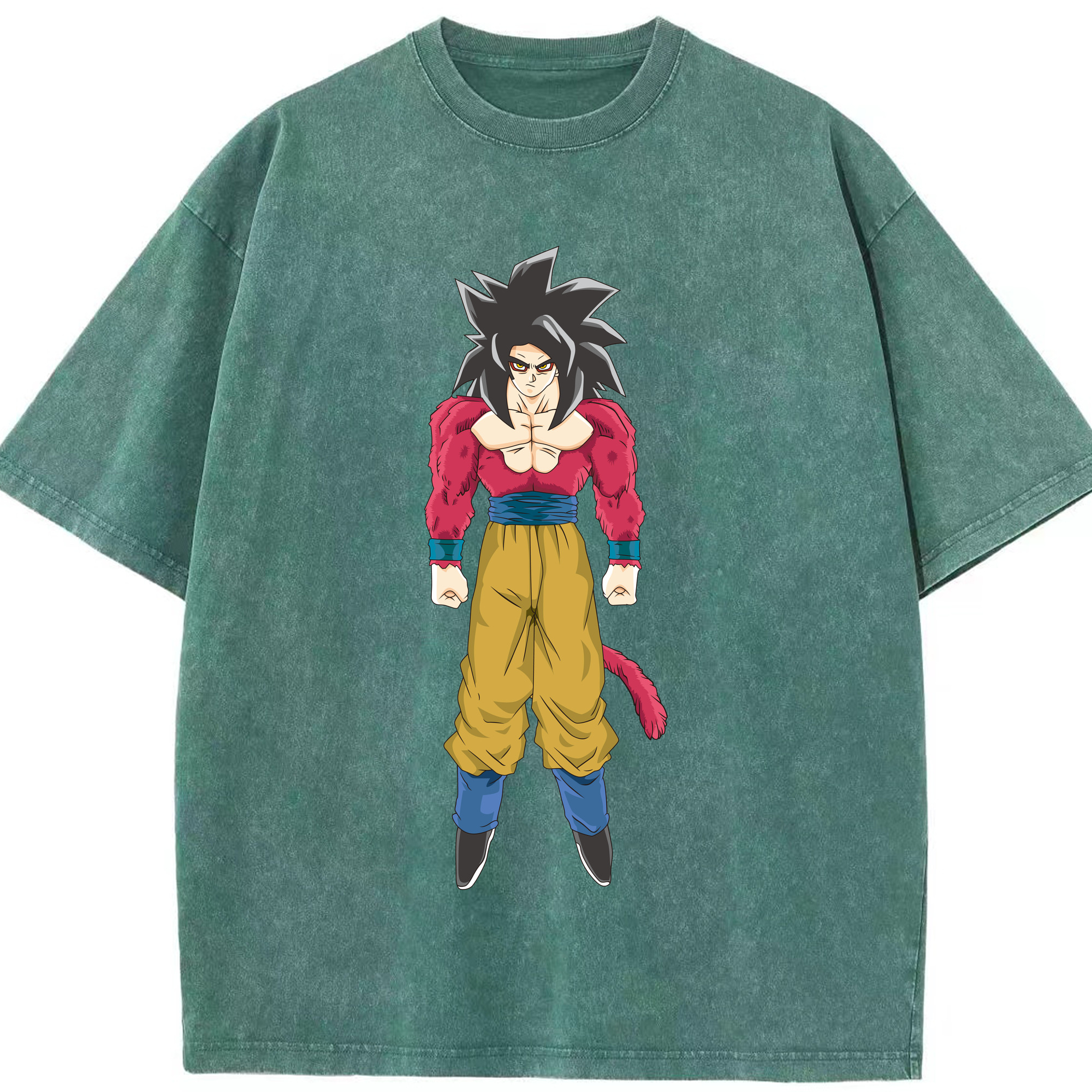 （画像用） ドラゴンボール 孫悟空（そん ごくう）Son Goku カカロット DRAGON BALL Kakarotto 綿100% ヴィンテージ風 半袖Tシャツ（フロントプリント）